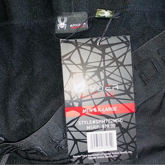 🔥 NWT Spyder Men’s Active ProWeb Leggings Base Layer Pants Compression Black - Picture 7 of 7